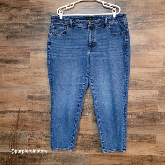 Talbots Jeans 18 WP Everyday Relaxed High Rise Medium Dark Wash Stretch Denim - Picture 1 of 10